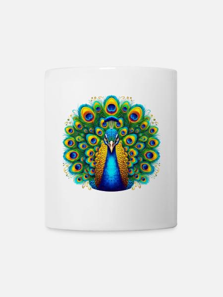 Pfau - Tasse - Weiß