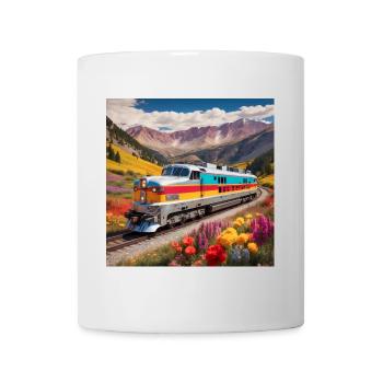 Locomotive diesel Santa Fe avec wagons - Mug blanc - blanc - Devant