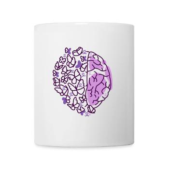 Papillons cérébraux Purple Epilepsy Awareness - Mug blanc - blanc - Devant