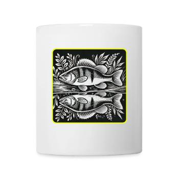 Perch Angler Silhouette Design - Mug - white - Front