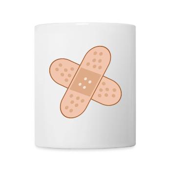 BANDAGE EN PLÂTRE - PROMPT RÉTABLISSEMENT - Mug blanc - blanc - Devant
