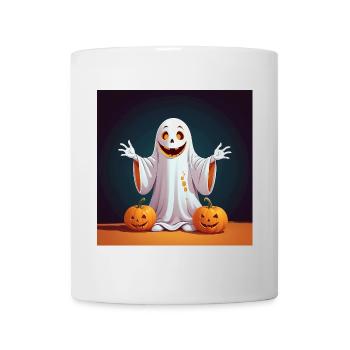 Halloween Ghost with Pumpkins - Mug - white - Front