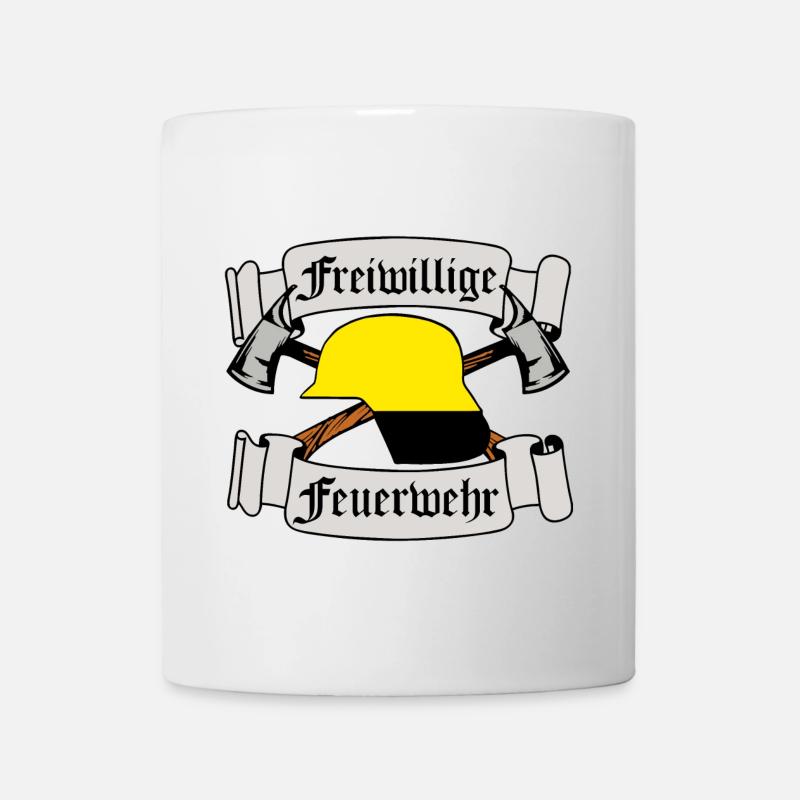 Emblème de la brigade des pompiers volontaires - Mug blanc - blanc