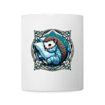 Hérisson Câlin Cadeau Dâtril Oreiller Câlin - Mug blanc - blanc - Devant