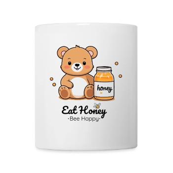 Kuschelbär mit Honigglas - Tasse - Weiß - Vorne