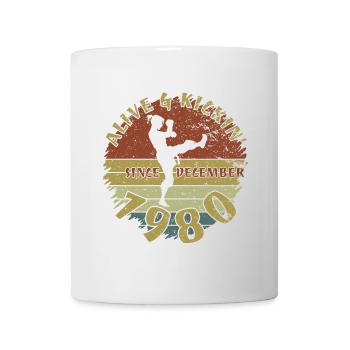 44. Geburtstag Alive and kickin since 12/1980 - Tasse - Weiß - Vorne