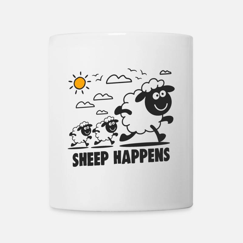Lustige Schafe Sheep Happens - Tasse - Weiß