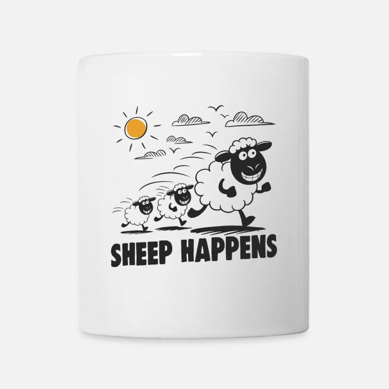 Lustige Schafe Sheep Happens - Tasse - Weiß