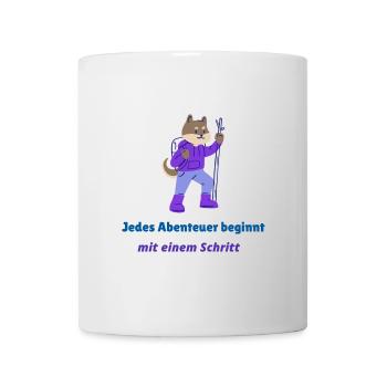 Jedes Abenteuer beginnt mit einem Schritt - Tasse - Weiß - Vorne