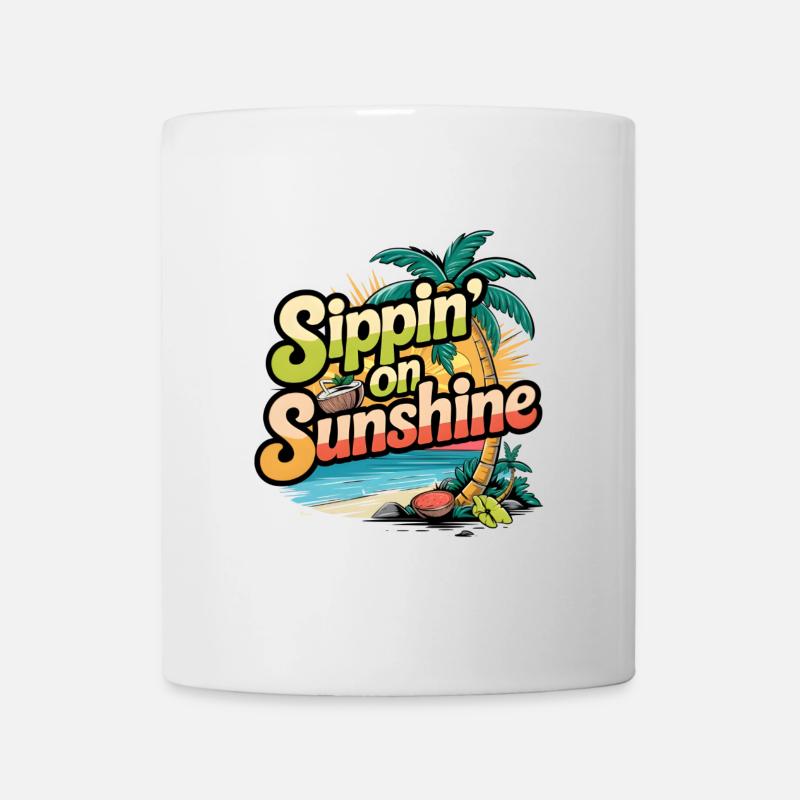 In der Sonne schlürfen - Tasse - Weiß