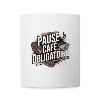 Pause café obligatoire - Mug blanc - blanc - Devant