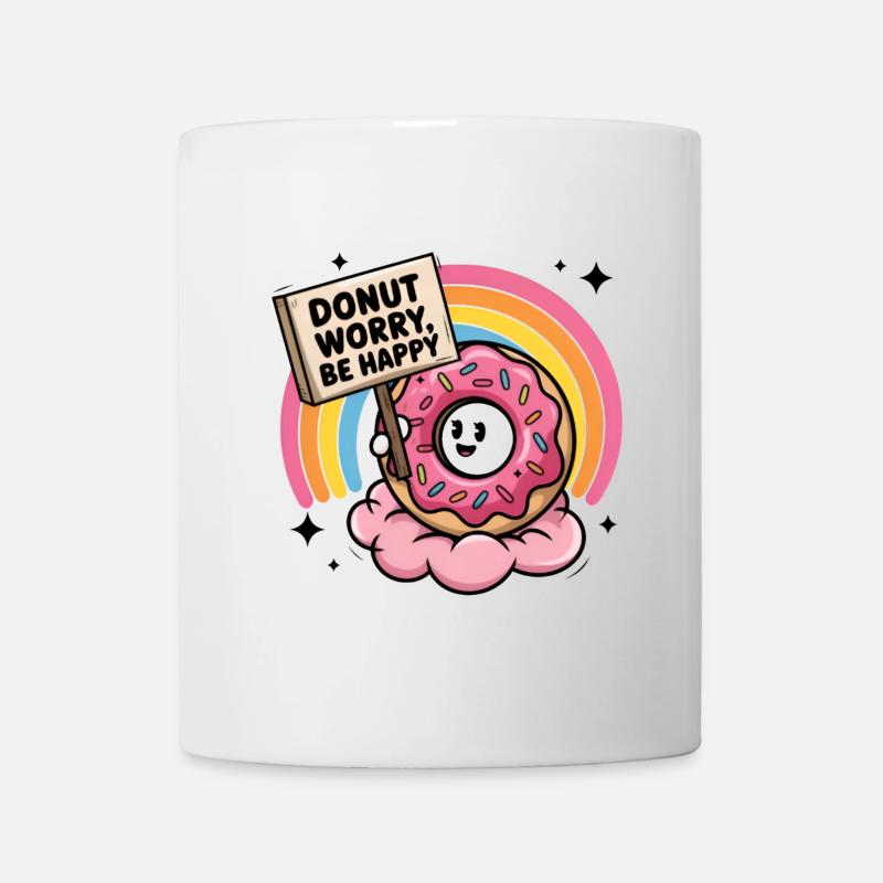 Donut worry be happy - Mug - white