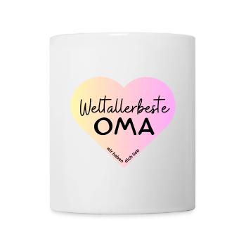 Weltallerbeste Oma- Wir haben dich lieb! - Tasse - Weiß - Vorne