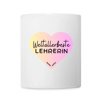 Weltallerbeste Lehrerin - Danke schön! - Tasse - Weiß - Vorne