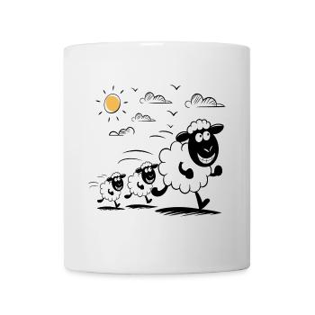 Drôles d’animaux de troupeau de moutons - Mug blanc - blanc - Devant