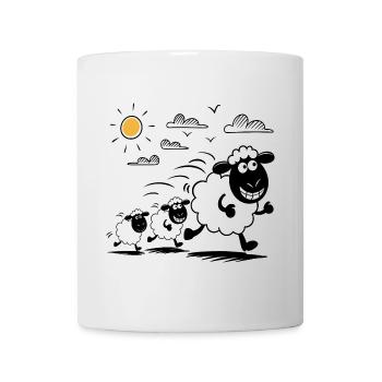 Lustige Schafe Schafherde Tiere - Tasse - Weiß - Vorne