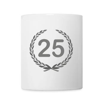 Silberhochzeit , 25 Jahre Jubiläum Lorbeerkranz(25 - Tasse - Weiß - Vorne