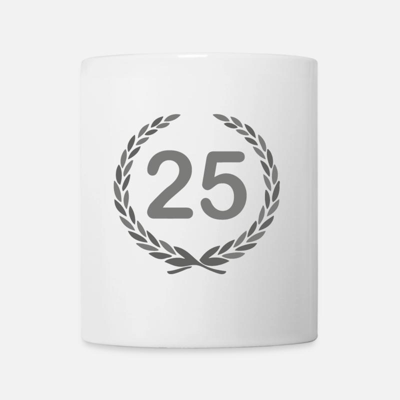 Silberhochzeit , 25 Jahre Jubiläum Lorbeerkranz(25 - Tasse - Weiß