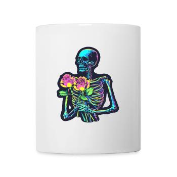 Psychedelic Skeleton with Roses Halloween - Mug - white - Front
