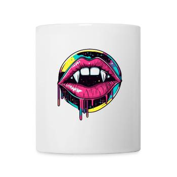 Vampir Lippen Halloween 90s Vaporwave - Tasse - Weiß - Vorne