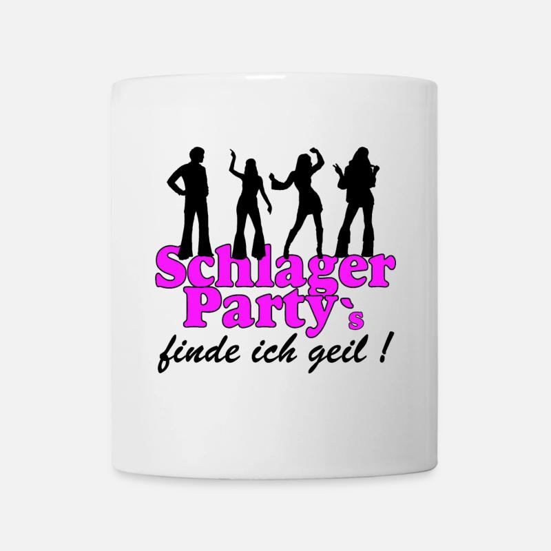 Schlager Party , Schlager Musik , finde ich geil - Tasse - Weiß