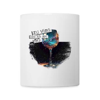 I never say NO to Vino > picture Wine glass - Mug - white - Front