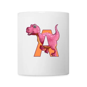 A - DINOSAURIER, Personalisierbar - Tasse - Weiß - Vorne