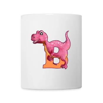 B - DINOSAURIER, Personalisierbar - Tasse - Weiß - Vorne
