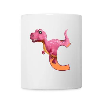 C - DINOSAURIER, Personalisierbar - Tasse - Weiß - Vorne