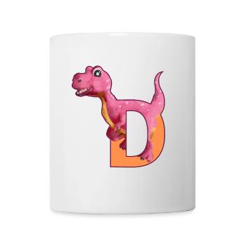 D - DINOSAURIER, Personalisierbar - Tasse - Weiß - Vorne