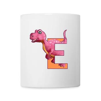 E - DINOSAURIER, Personalisierbar - Tasse - Weiß - Vorne