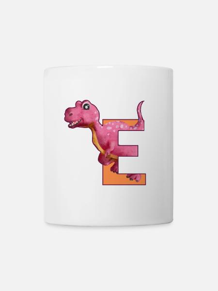 E - DINOSAURIER, Personalisierbar - Tasse - Weiß
