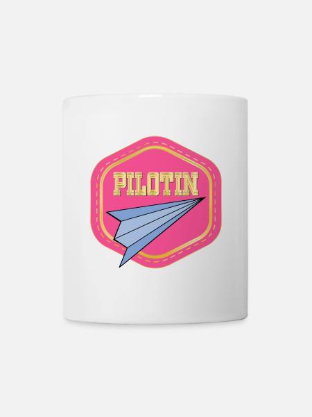 LUFTFAHRT PILOTIN - PAPIERFLIEGER - Tasse - Weiß