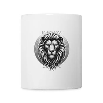 Majestätischer Löwe mit Schriftakzent - Tasse - Weiß - Vorne