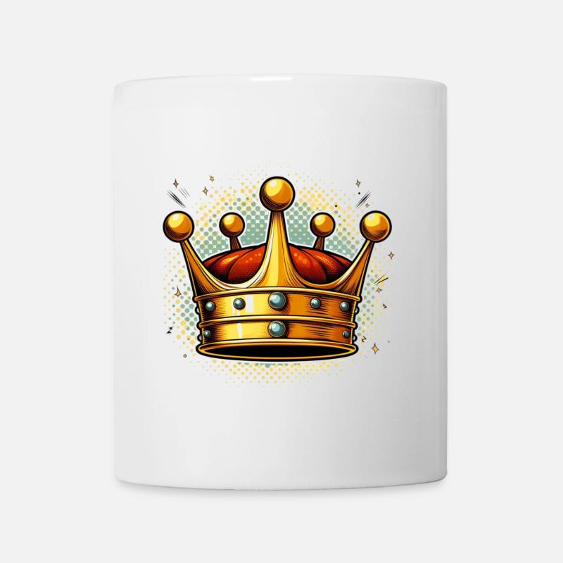 Explosion pop art de la couronne d’or - Mug blanc - blanc