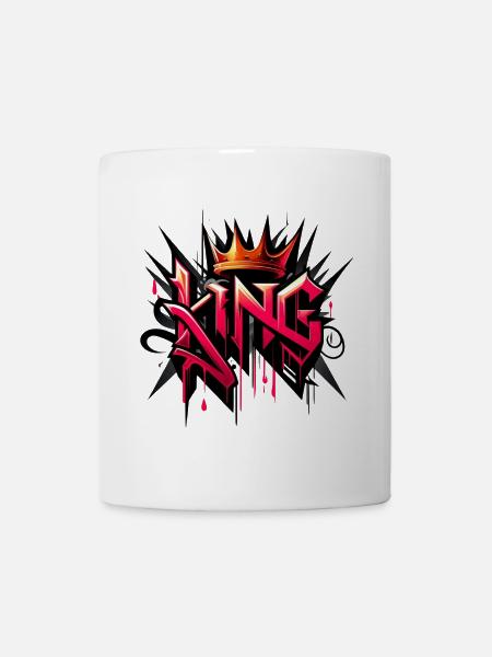 König Graffiti-Krone - Tasse - Weiß