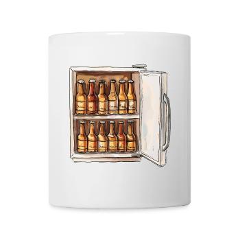 Beer Fridge Beer Bottles Men Drinking Funny - Mug - white - Front