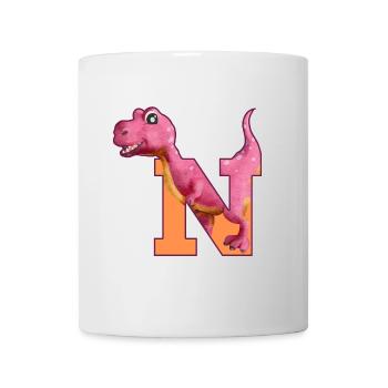 N - DINOSAURIER, Personalisierbar - Tasse - Weiß - Vorne