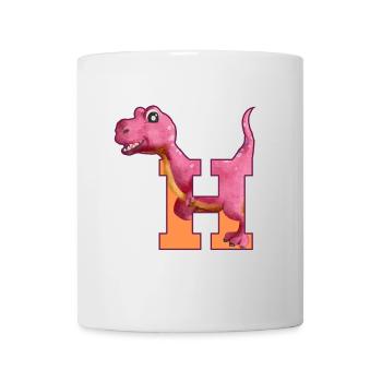 H - DINOSAURIER, Personalisierbar - Tasse - Weiß - Vorne