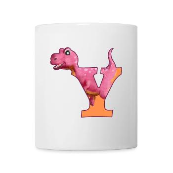 Y - DINOSAURIER, Personalisierbar - Tasse - Weiß - Vorne