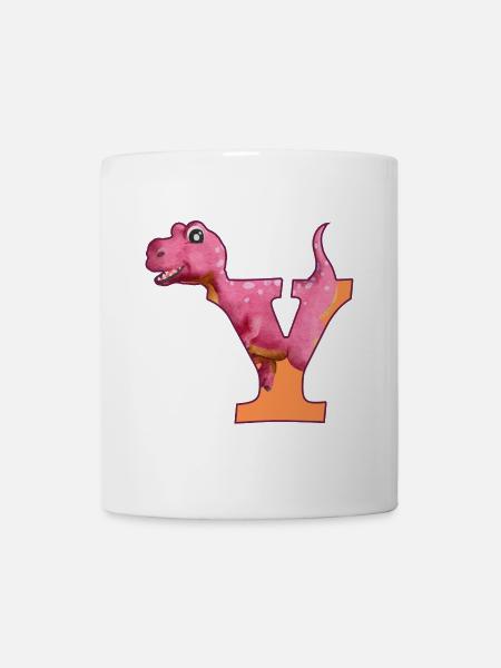 Y - DINOSAURIER, Personalisierbar - Tasse - Weiß