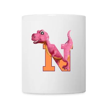 N - DINOSAURIER, Personalisierbar - Tasse - Weiß - Vorne