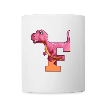 F - DINOSAURIER, Personalisierbar - Tasse - Weiß - Vorne