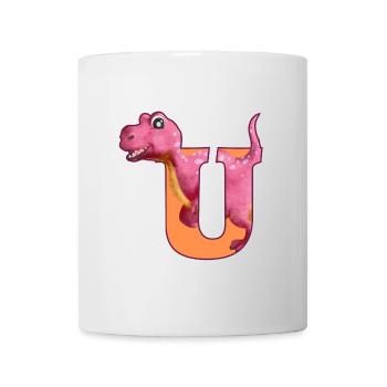 U - DINOSAURIER, Personalisierbar - Tasse - Weiß - Vorne