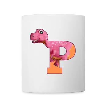 P - DINOSAURIER, Personalisierbar - Tasse - Weiß - Vorne