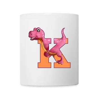 K - DINOSAURIER, Personalisierbar - Tasse - Weiß - Vorne