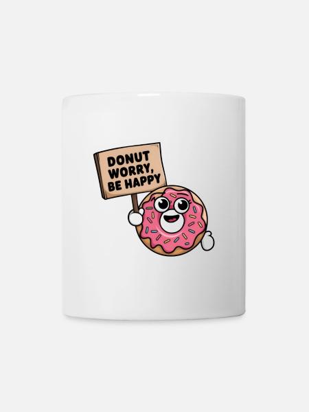 Donut worry be happy - Mug - white