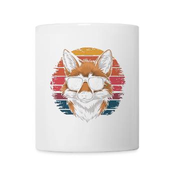 Fuchs mit Sonnenbrille vintage - Tasse - Weiß - Vorne