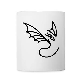 Fliegender Drache in Lineart - Tasse - Weiß - Vorne