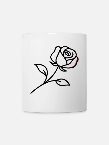minimalist reclining rose - Mug - white